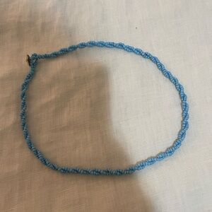 Turquoise blue beaded choker